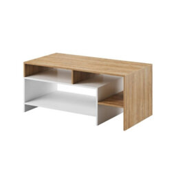 Alva I Modern Wall Unit Oak Grandson White Living Room Set With Cabinets Shelves And Tv Stand - thumbnail 4