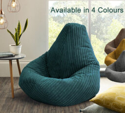 Beautiful Beanbags Adult Highback Beanbag Jumbo Cord Bean Bags Ready Filled - Teal - thumbnail 4