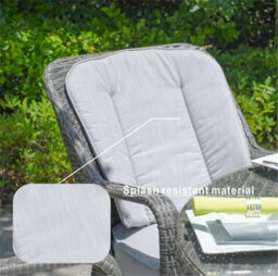 Abrihome 6-Seater Outdoor Garden Aluminum Round Dining Table Set With Rotating Glass Tray And Uv-Resistant Pe Wicker, Grey - thumbnail 5