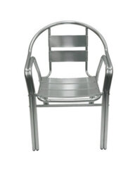 Garden Aluminium Bistro Set - Square Pedestal Table & 4 Double Tube Chairs Be Furniture - thumbnail 7