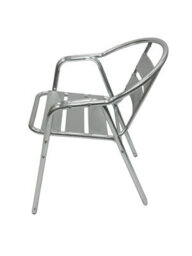 Garden Aluminium Bistro Set - Square Pedestal Table & 4 Double Tube Chairs Be Furniture - thumbnail 8