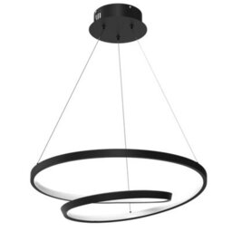 Milagro Lucero Designer Led Pendant Lamp Black 48W 50Cm Monochromatic Swirl - thumbnail 7