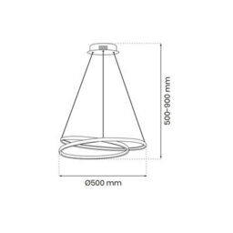 Milagro Lucero Designer Led Pendant Lamp Black 48W 50Cm Monochromatic Swirl - thumbnail 6