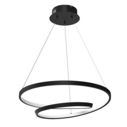 Milagro Lucero Designer Led Pendant Lamp Black 48W 50Cm Monochromatic Swirl - thumbnail 8