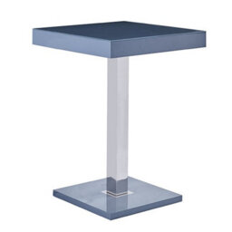Furniture in Fashion Topaz High Gloss Bar Table Square Glass Top In Black - thumbnail 3