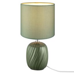 Albury Swirl Round Gloss Green Table Lamp - thumbnail 3