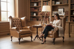 Chesterfield 2 X Chairs Old English Tan Leather Chairs Offer In Queen Anne Style - thumbnail 3
