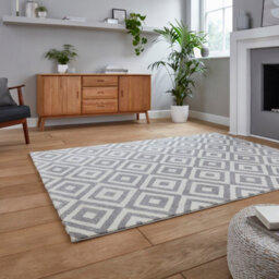 Grey White Modern Geometric Easy To Clean Rug For Living Room Bedroom And Dining Room-160Cm X 220Cm - thumbnail 2