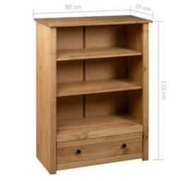 Berkfield Bookcase 80X35X110 Cm Solid Pine Wood Panama Range - thumbnail 9