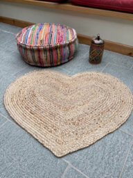 Second Nature Online Prem Small Love Heart Rug In Natural Jute 60 Cm X 90 Cm / Default Title - thumbnail 2