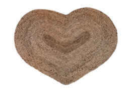 Second Nature Online Prem Small Love Heart Rug In Natural Jute 60 Cm X 90 Cm / Default Title - thumbnail 4