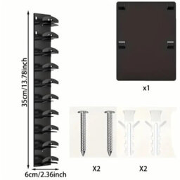 Baseball Cap Hat Organizer, Practical Cap Organizer, Compact Wall Mount (Black 2Pcs) - thumbnail 2