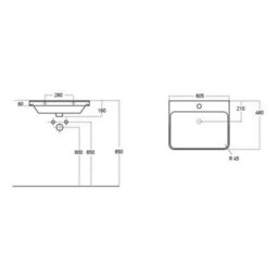 Aquarius Corinthe Fluted Wall Mounted Vanity Unit  With Basin - 1 Drawer - 605 X 460mm - Textured Oak - thumbnail 2