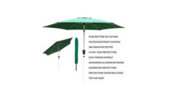 PureLifestyleWonders Tilting Garden Parasol - Green With Crank Handle - thumbnail 2