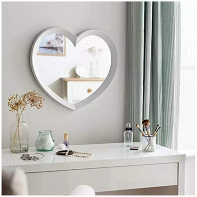 DEENZ Heart Shaped Wall Mirror White Frame 46X51Cm - image 1