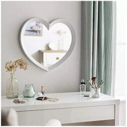 DEENZ Heart Shaped Wall Mirror White Frame 46X51Cm