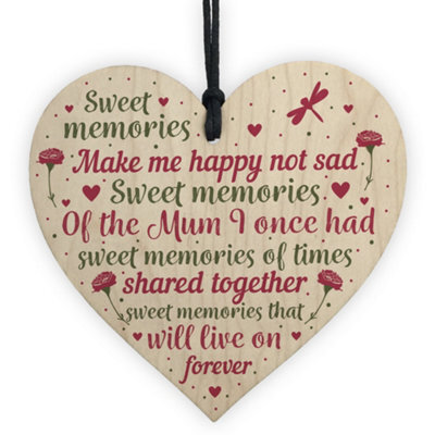 Red Ocean Christmas Tree Grave Memorial Ornament For Mum Wooden Heart Bauble Decoration Mother Mummy Gifts - image 1