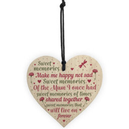 Red Ocean Christmas Tree Grave Memorial Ornament For Mum Wooden Heart Bauble Decoration Mother Mummy Gifts - thumbnail 5