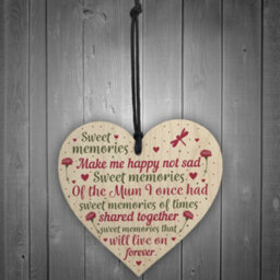 Red Ocean Christmas Tree Grave Memorial Ornament For Mum Wooden Heart Bauble Decoration Mother Mummy Gifts - thumbnail 2