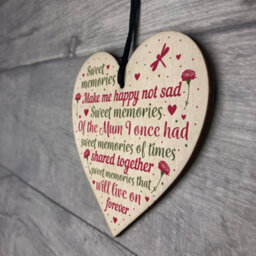 Red Ocean Christmas Tree Grave Memorial Ornament For Mum Wooden Heart Bauble Decoration Mother Mummy Gifts - thumbnail 7