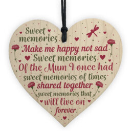 Red Ocean Christmas Tree Grave Memorial Ornament For Mum Wooden Heart Bauble Decoration Mother Mummy Gifts - thumbnail 1