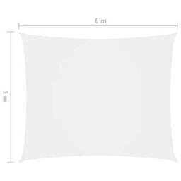 Berkfield Sunshade Sail Oxford Fabric Rectangular 5X6 M White - thumbnail 6