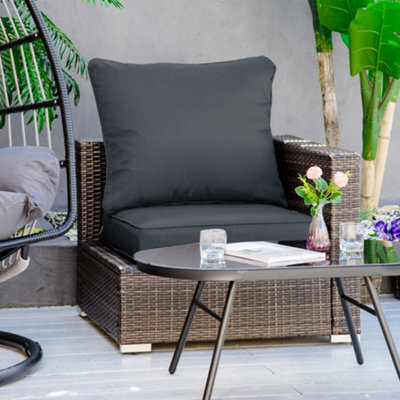 Outsunny Outdoor Seat And Back Cushion Set, Deep Seating Chair Cushion, Grey - image 1