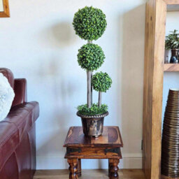 3Ft Artificial Triple Ball Boxwood Topiary Tree 90Cm In Decorative Pot - thumbnail 3