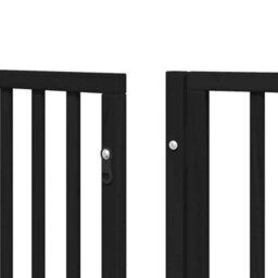 Walplus Black Dog Gate With Door Foldable 6 Panels 480 Cm Poplar Wood - thumbnail 9