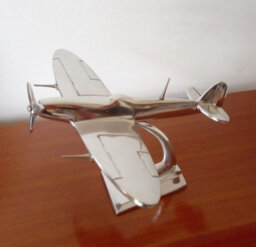 Inspirational Gifting Spitfire Aeroplane Ornament Aluminium Plane Sculpture Gift - thumbnail 2