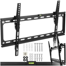 Tectake Television Bracket - 32-100 Inch Screens, Tiltable, Width-Adjustable Tv Wall Mount 70 Kg - Black