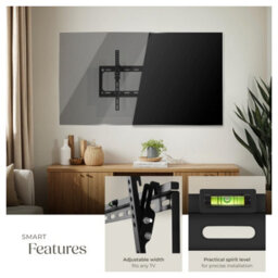 Tectake Television Bracket - 32-100 Inch Screens, Tiltable, Width-Adjustable Tv Wall Mount 70 Kg - Black - thumbnail 3