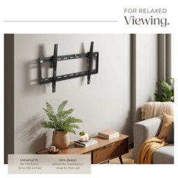 Tectake Television Bracket - 32-100 Inch Screens, Tiltable, Width-Adjustable Tv Wall Mount 70 Kg - Black - thumbnail 5