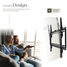 Tectake Television Bracket - 32-100 Inch Screens, Tiltable, Width-Adjustable Tv Wall Mount 70 Kg - Black - thumbnail 4