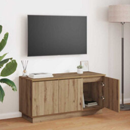 Berkfield Modern Tv Cabinet Artisan Oak 100X38X49 Cm Engineered Wood - thumbnail 2