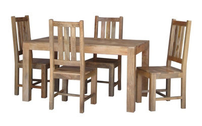 Buttercup Farm Dakota Dining Table Without Chairs - Mango Wood - L90 X W145 X H76 Cm - Light Finish - image 1