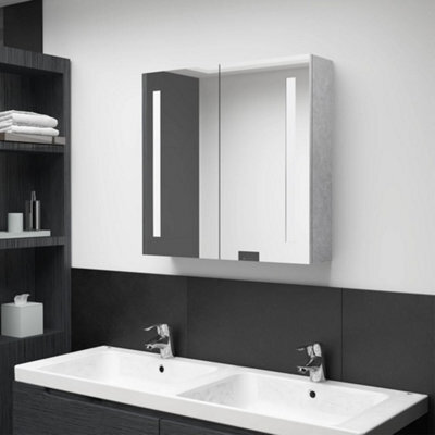 Walplus Led Bathroom Mirror Cabinet Concrete Grey 62X14X60 Cm - image 1