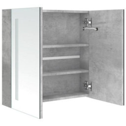 Walplus Led Bathroom Mirror Cabinet Concrete Grey 62X14X60 Cm - thumbnail 5