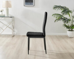 Furniturebox Uk Arezzo Large Extending Dining Table And 6 Black Velvet Milan Black Leg Chairs - thumbnail 9