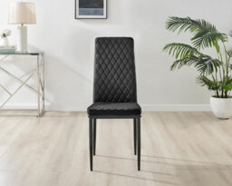 Furniturebox Uk Arezzo Large Extending Dining Table And 6 Black Velvet Milan Black Leg Chairs - thumbnail 8