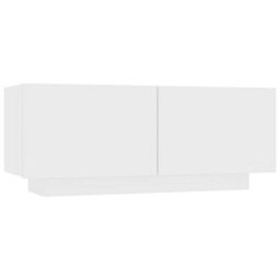 Berkfield Durable Bedside Cabinet White 100X35X40 Cm Engineered Wood - thumbnail 1