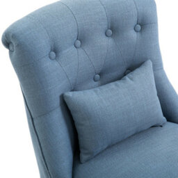 Wyld Haus Zilono Set Of 2 Blue Armless Button-Tufted Tub Chairs With Linen-Look Upholstery - thumbnail 7