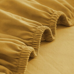Ameha King Plain Dyed Fitted Sheet 40Cm- Extra Deep Pocket Ochre Fitted Bed Sheets Soft Microfiber Bedding Sheet 152X200 Cm - thumbnail 7