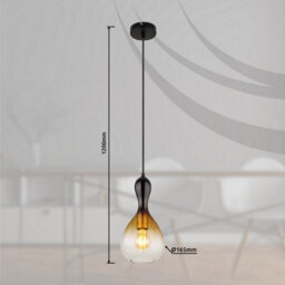 Luminosa Lighting Luminosa Aladdin 16.5Cm Dome Pendant Ceiling Light Matt Black Smoke Glass Shade 1X E27 - thumbnail 7