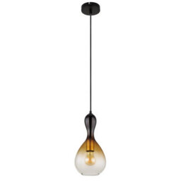Luminosa Lighting Luminosa Aladdin 16.5Cm Dome Pendant Ceiling Light Matt Black Smoke Glass Shade 1X E27 - thumbnail 2