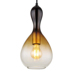 Luminosa Lighting Luminosa Aladdin 16.5Cm Dome Pendant Ceiling Light Matt Black Smoke Glass Shade 1X E27 - thumbnail 3