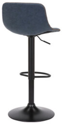 Lamboro Antico Faux Leather Kitchen Bar Stool, Matt Black Stem & Base, Adjustable Gas Lift With Backrest, Breakfast Bar Stool - Blue - thumbnail 3