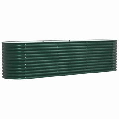 Berkfield Modern Garden Raised Bed Green 320 X 80 X 81 Cm Steel - image 1