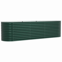 Berkfield Modern Garden Raised Bed Green 320 X 80 X 81 Cm Steel