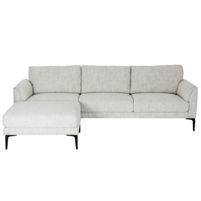 Hill Interiors Zephra Three Seater Sofa With Footstool - Metal - L81 X W241 X H80 Cm - White - image 1